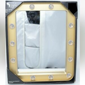 MCS Industry Vintage Light Up Mirror 9.75x11.75” gold make up mirror